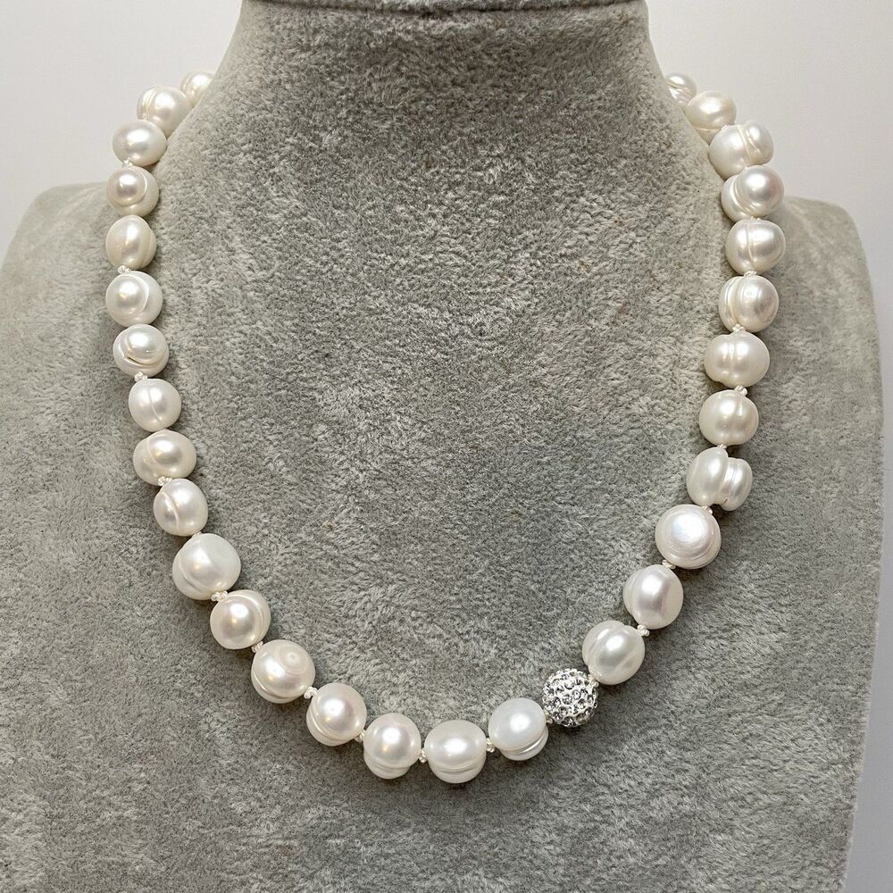 Bridal 925 Sterling Silver Freshwater Beaded Silk Thread Hand Knotted Necklace